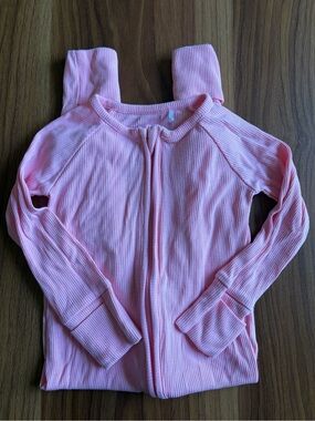 Little One Shop 12-18M Pink Ribbed Zippy